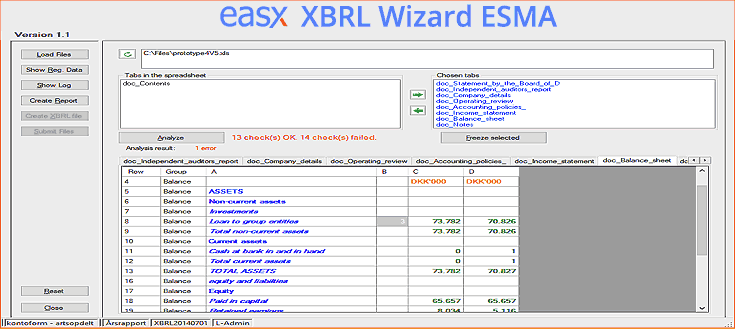 EasyX XBRL Wizard: ESMA